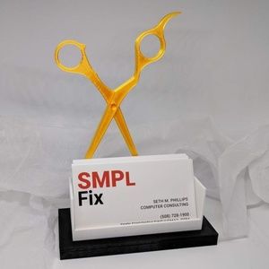 Gold & Black Hair Stylist Card Holder-Display